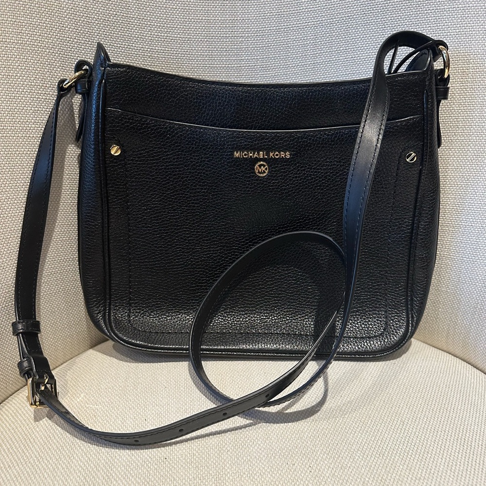 Michael Kors Black Leather Crossbody Bag